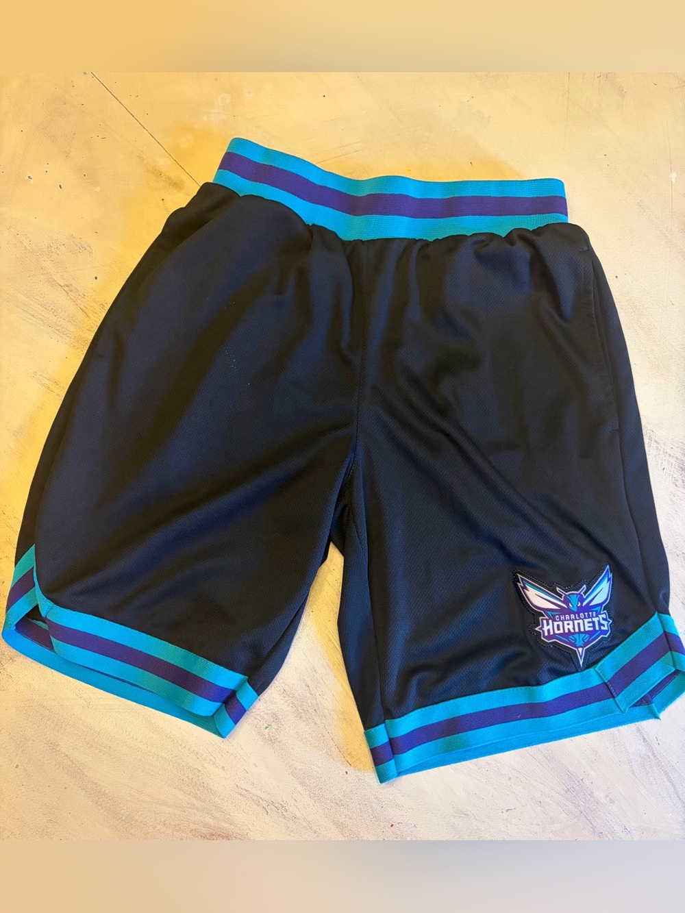 NBA Ultra Game Charlotte Hornets Embroidered Basketball Shorts Black Size Small